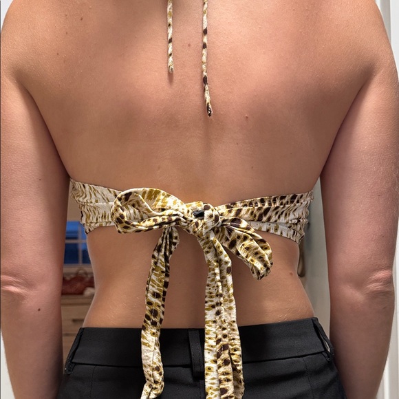 Motel Rocks Leopard Print halter top - Picture 2 of 2